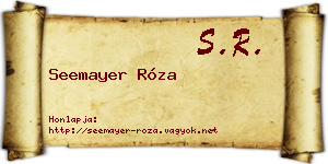 Seemayer Róza névjegykártya